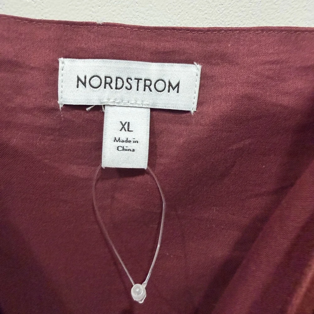 NEW Cotton Poplin Tiered A-Line Dress- color Brown Raisin (size XL) - Picture 5 of 6